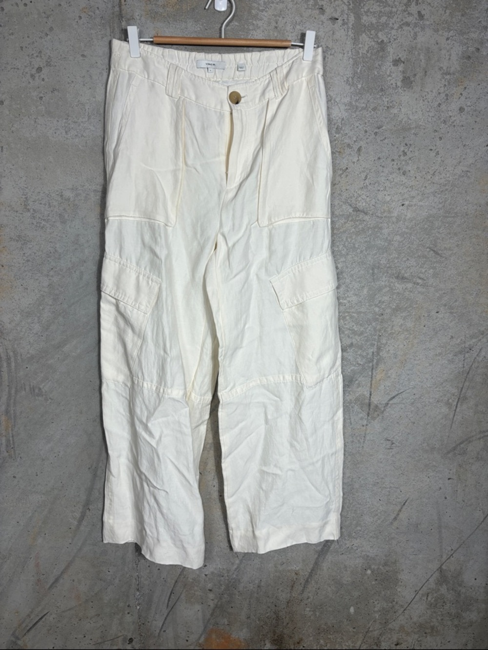 Vince Wide Leg Cargo Pants Bone - Picture 4 of 11